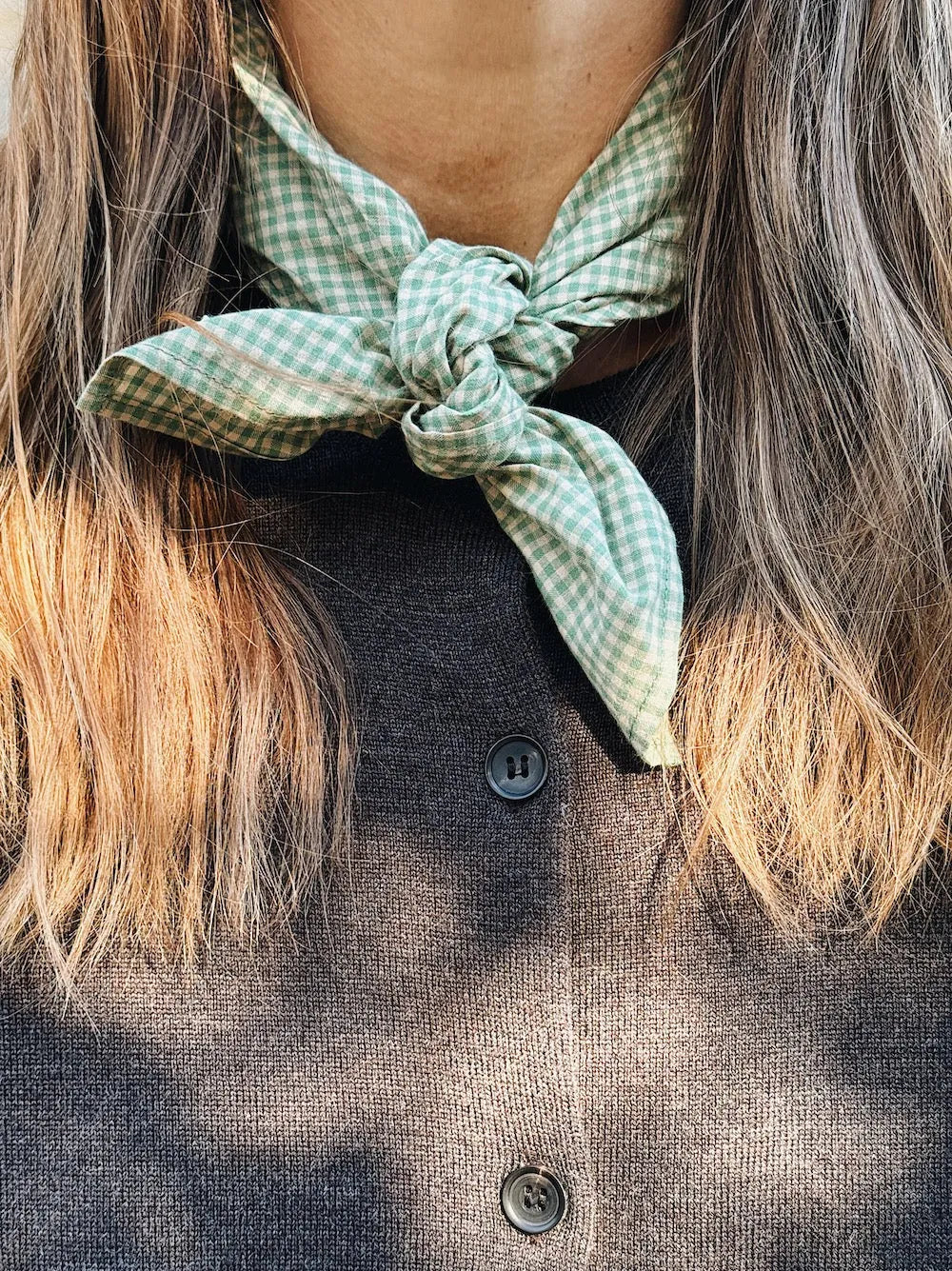 Vera scarf green check – lalaby.com