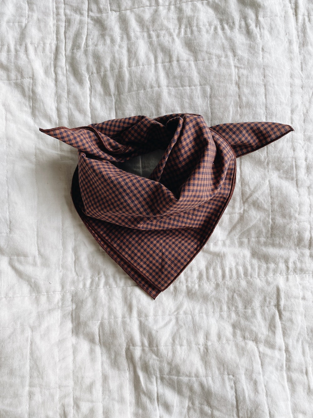 Eddie scarf indigo check
