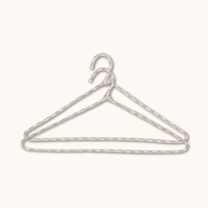 Hangers 2-pack beige gingham