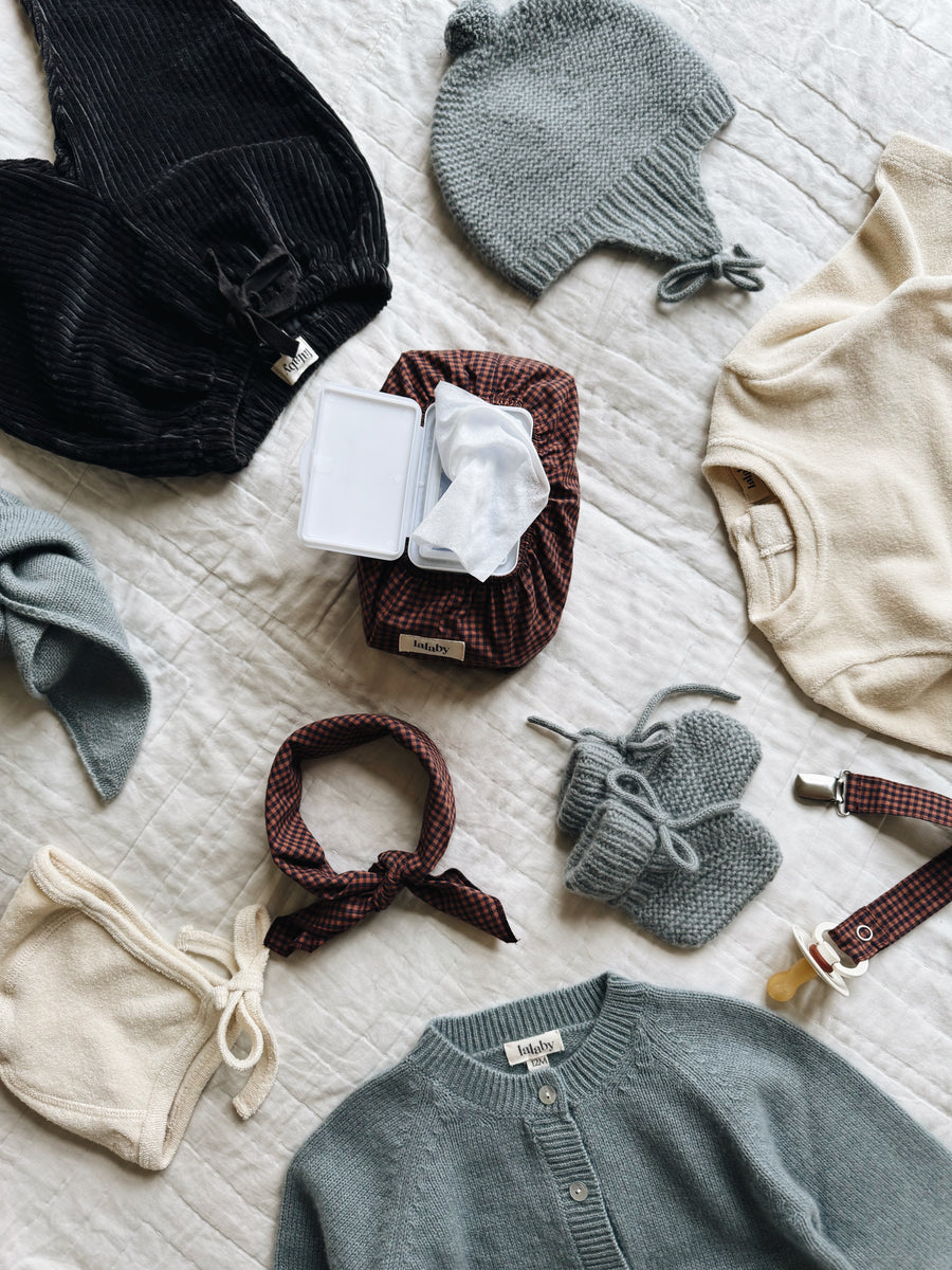 Eddie scarf indigo check