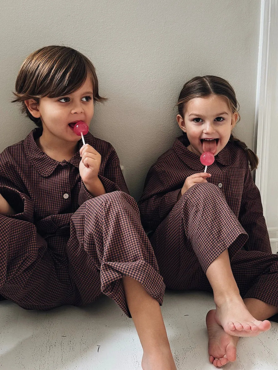 <tc>Klassisk pyjamas indigo check</tc>