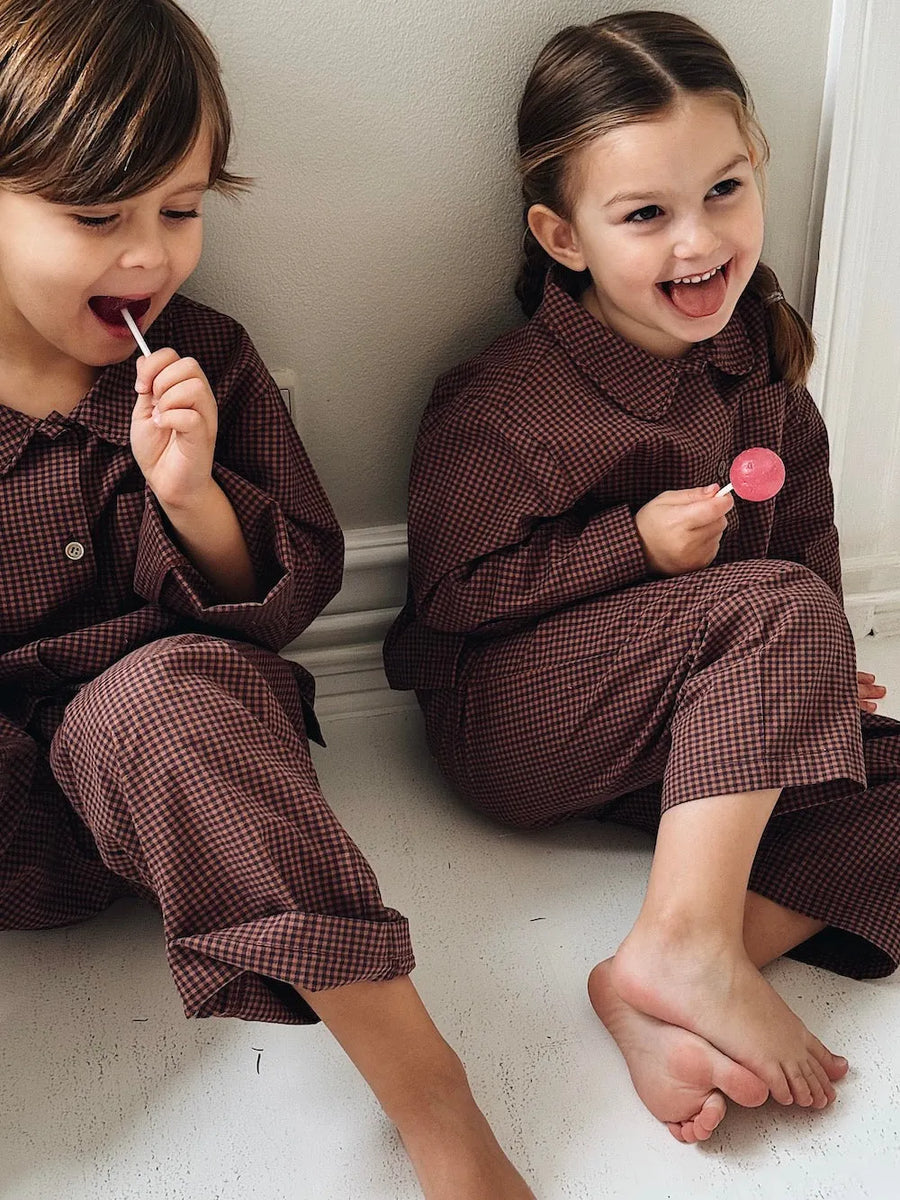 <tc>Klassisk pyjamas indigo check</tc>