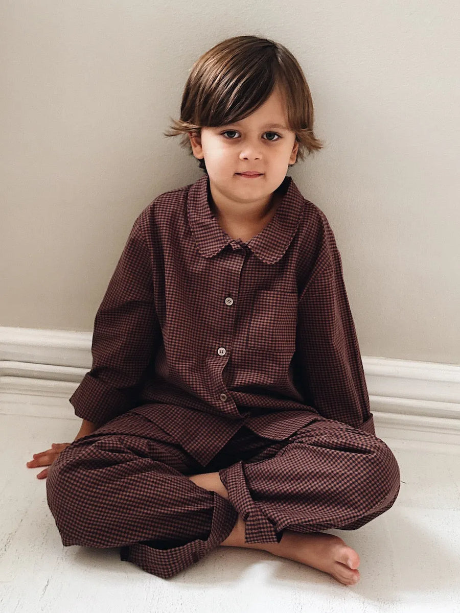 <tc>Klassisk pyjamas indigo check</tc>