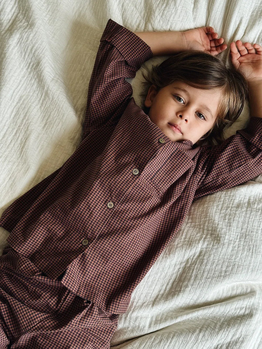 <tc>Klassisk pyjamas indigo check</tc>