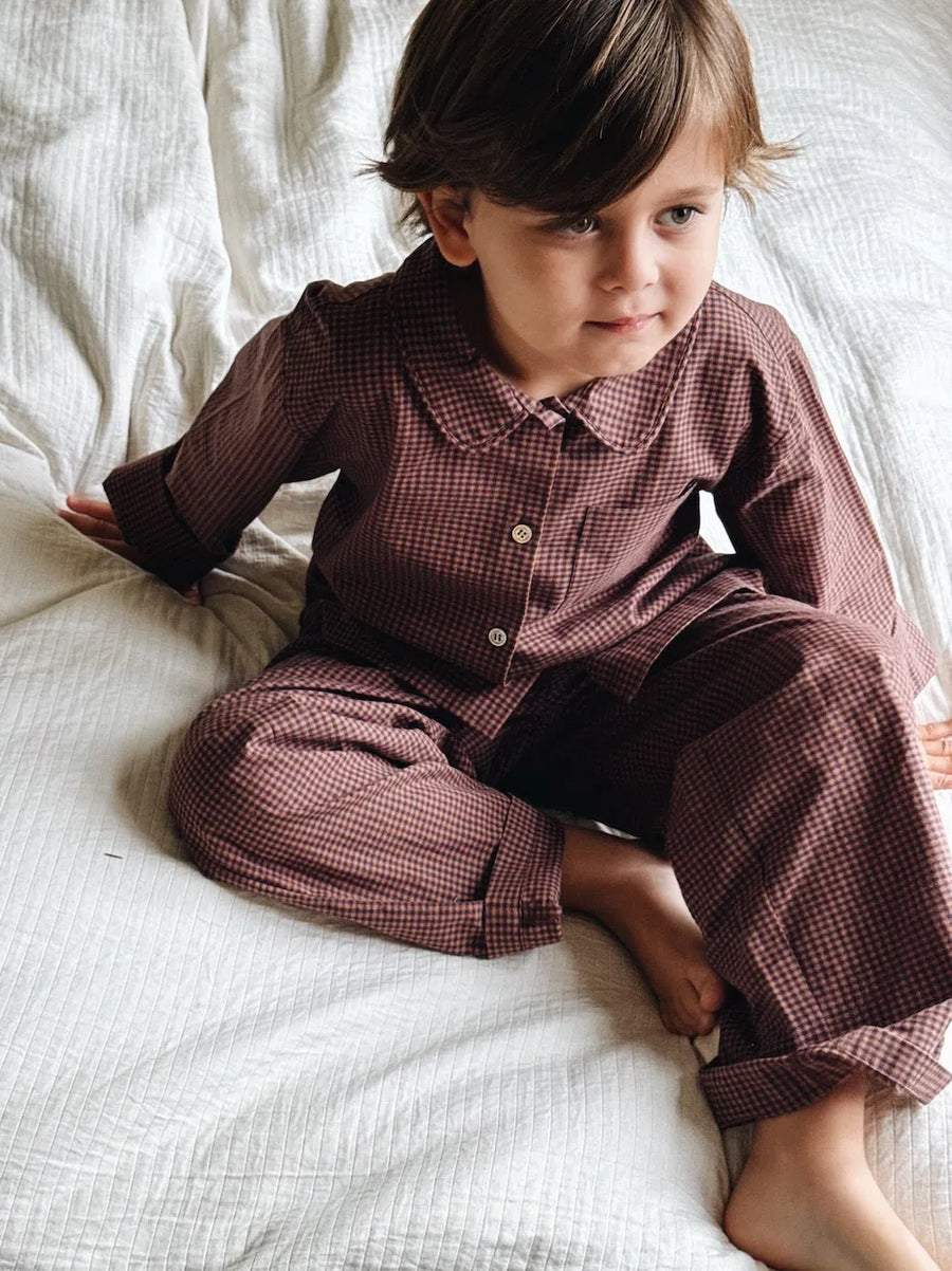 <tc>Klassisk pyjamas indigo check</tc>