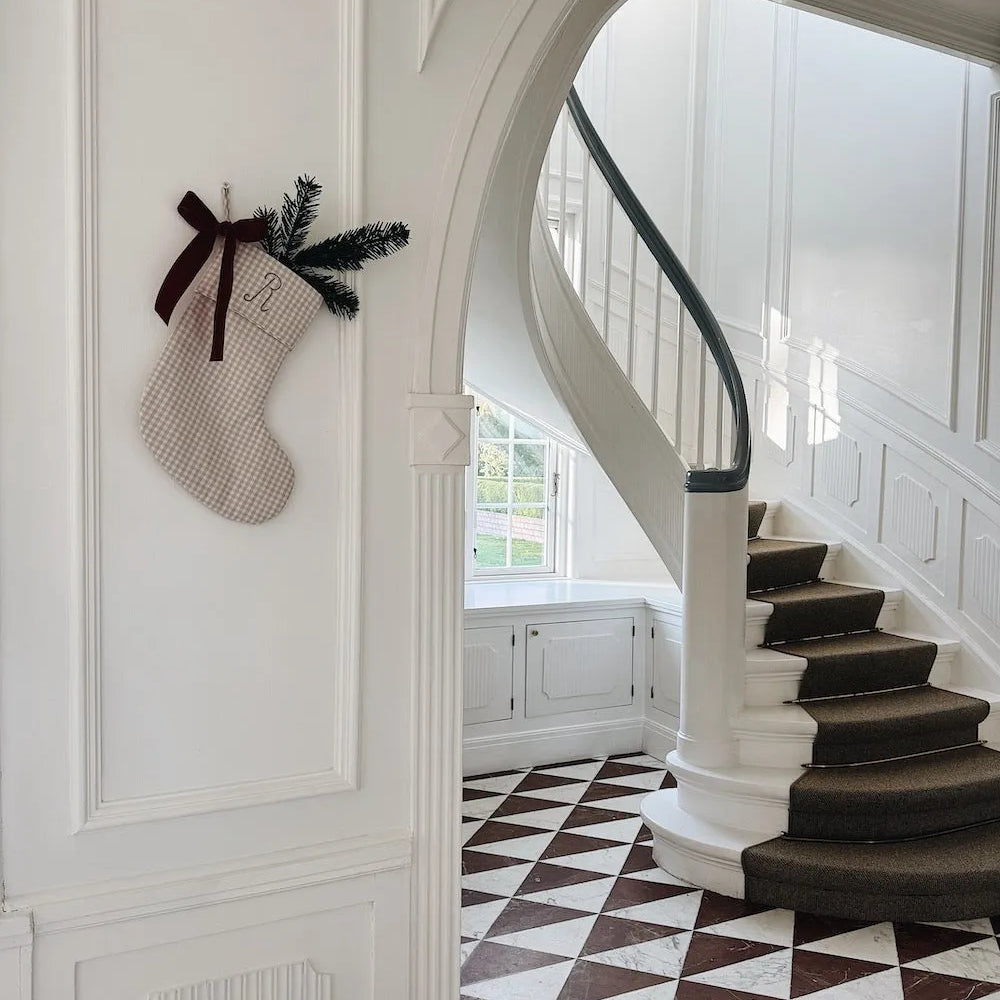 Lalaby - Christmas stocking beige gingham