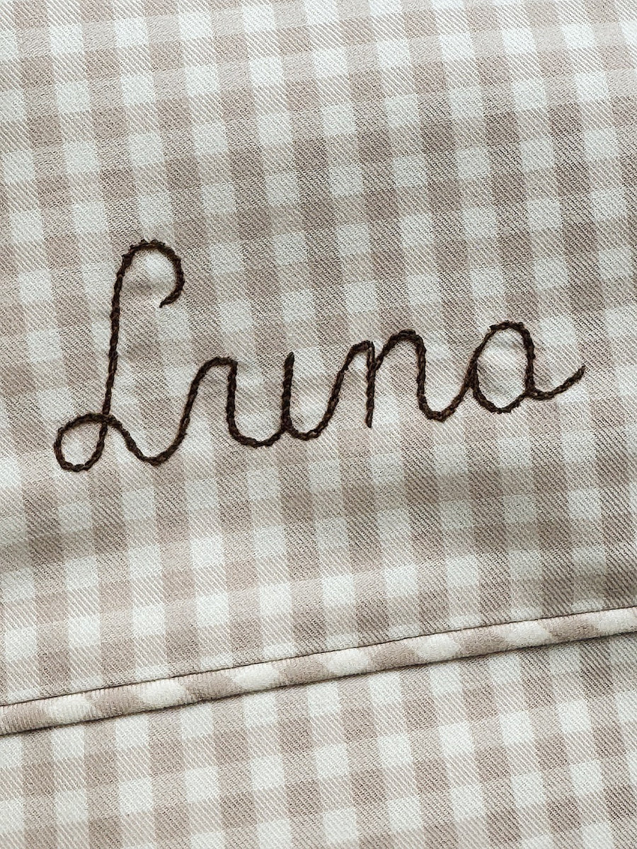 Klassisk babysengetøj beige gingham