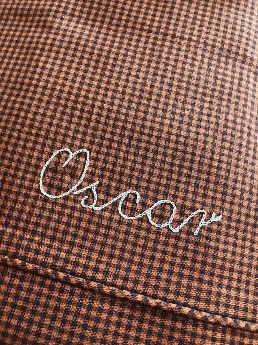 Classic baby bedding indigo check