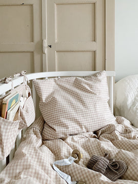 Classic baby bedding beige gingham