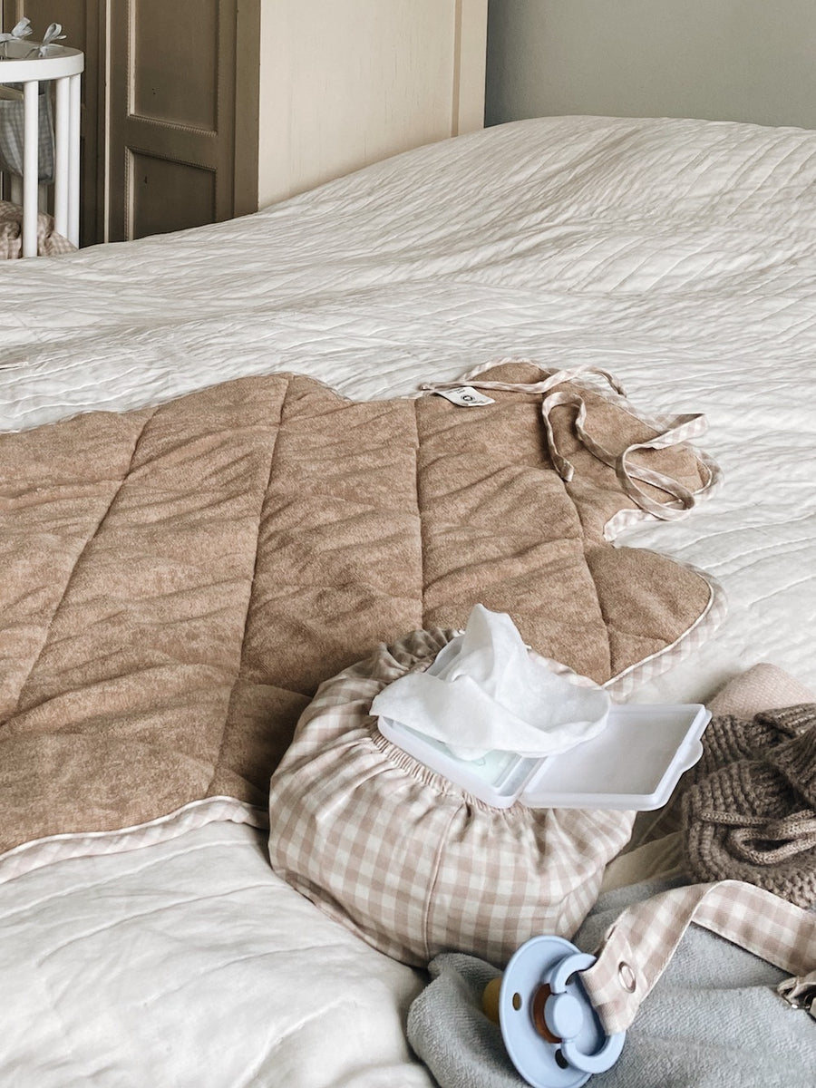 Vådservietter beige gingham