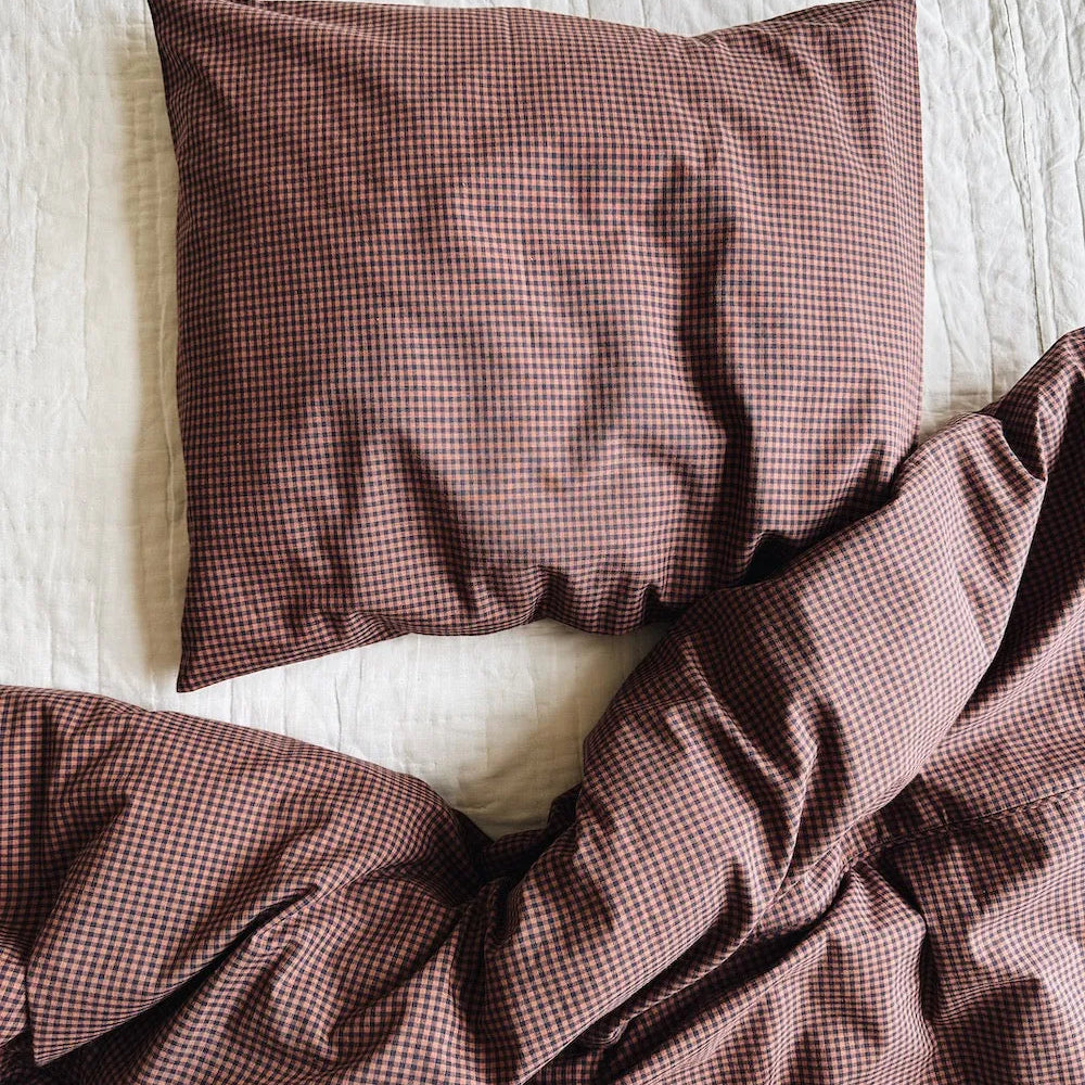 Lalaby - Junior bundle indigo check: Bedding, Duvet & Pillow