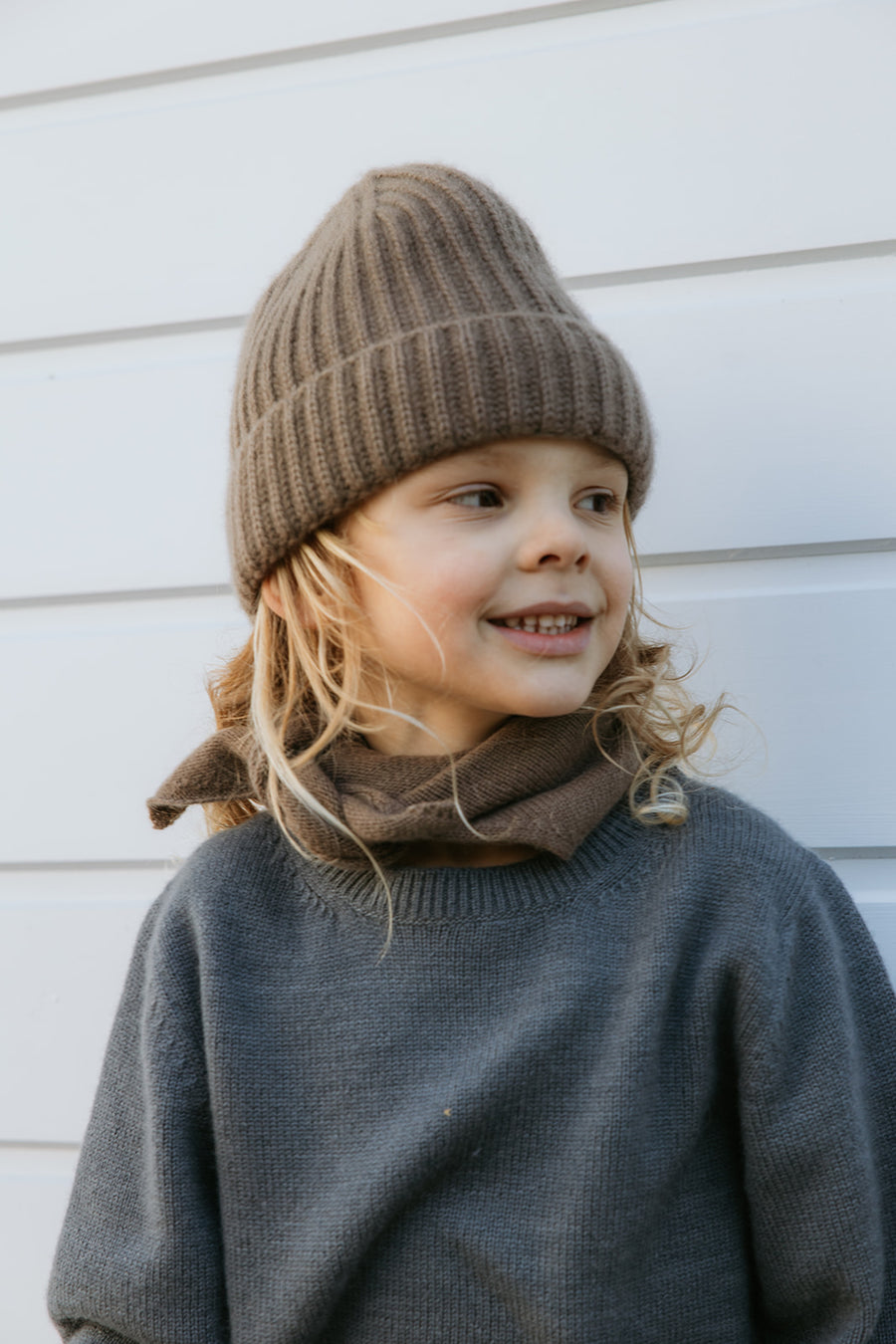 Woody cashmere beanie brown