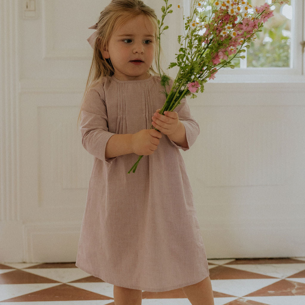 Julia dress berry stripe