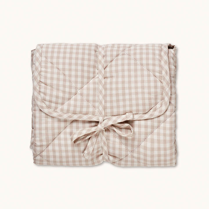 Changing mat beige gingham