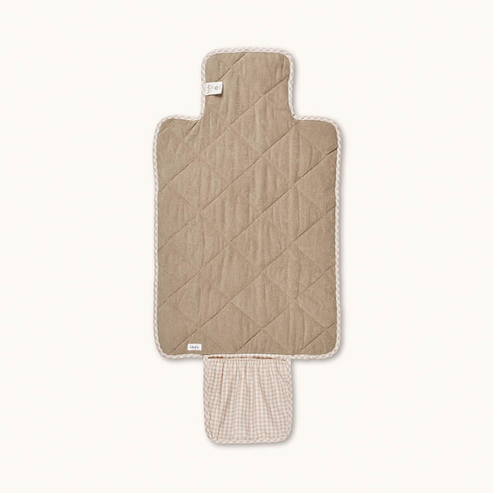 Changing mat beige gingham