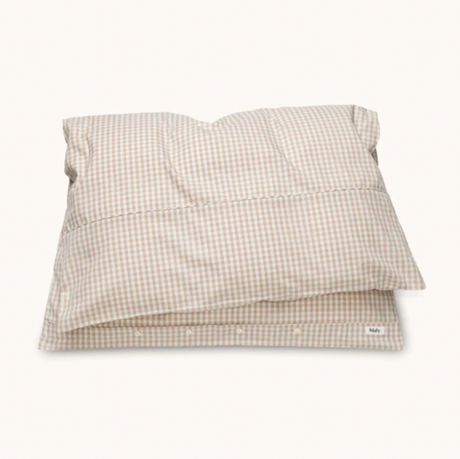 Classic adult bedding beige gingham