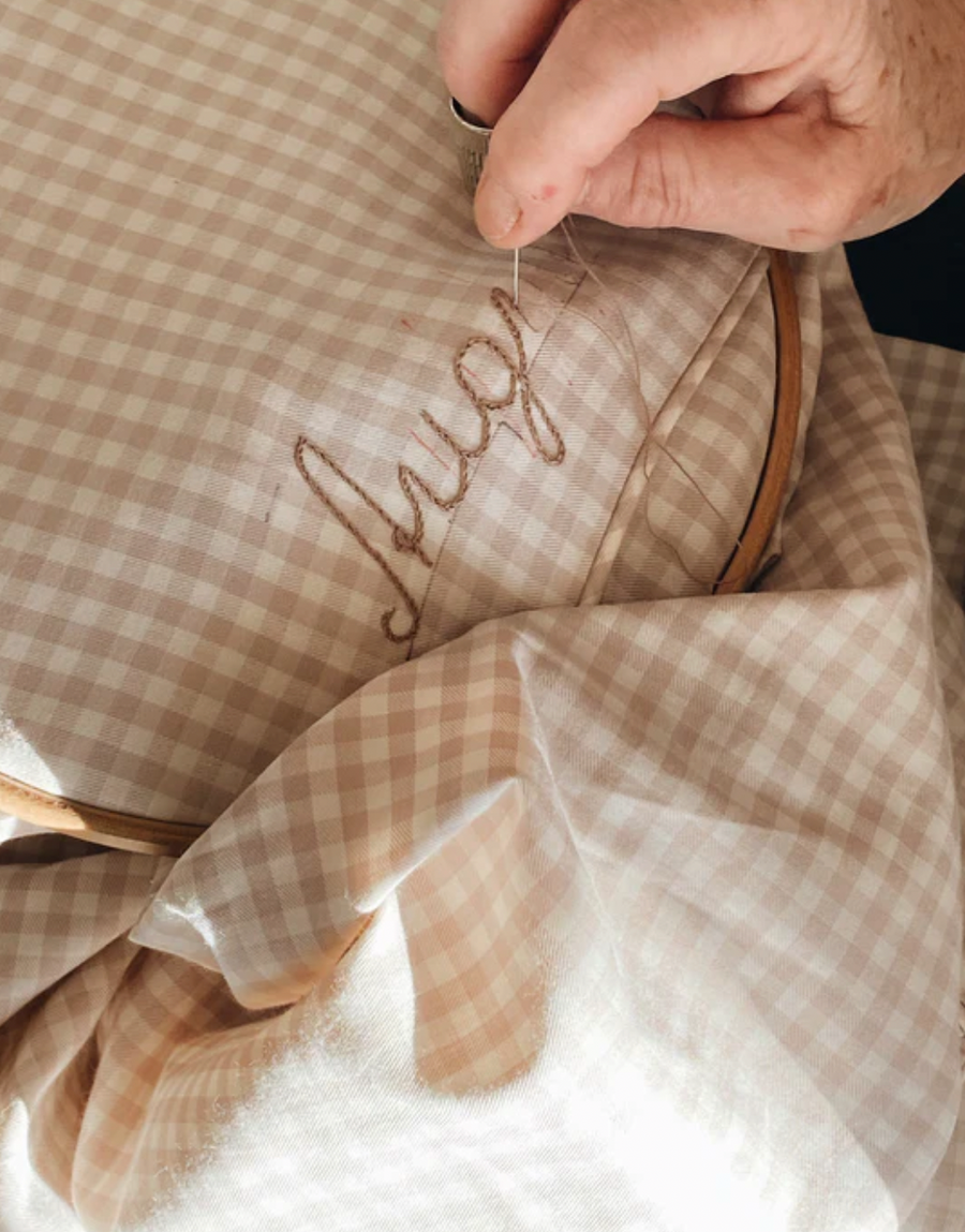 Classic adult bedding beige gingham