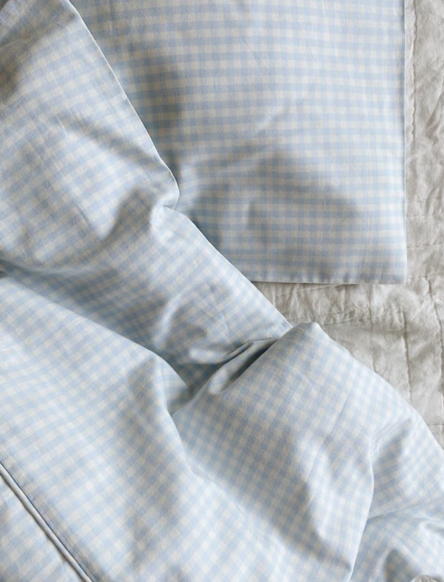 Classic adult bedding blue gingham