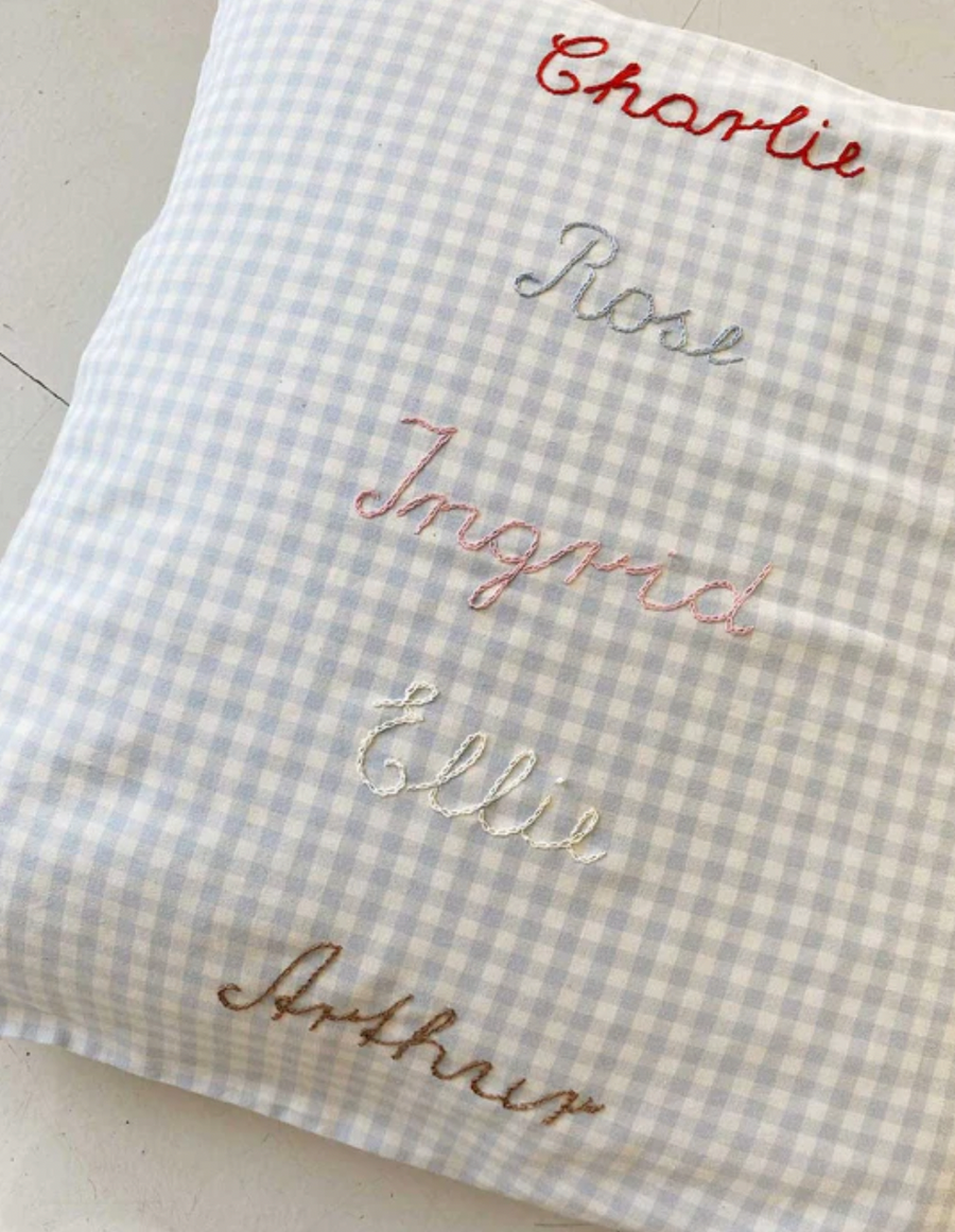 Classic adult bedding blue gingham