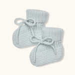 Lalaby knitted Alpha shoes for babies in bluey light blue cashmere