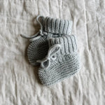 Lalaby knitted Alpha shoes for babies in bluey light blue cashmere