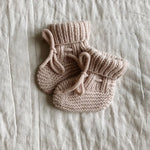 Lalaby knitted Alpha shoes for babies in powder pink cashmere 