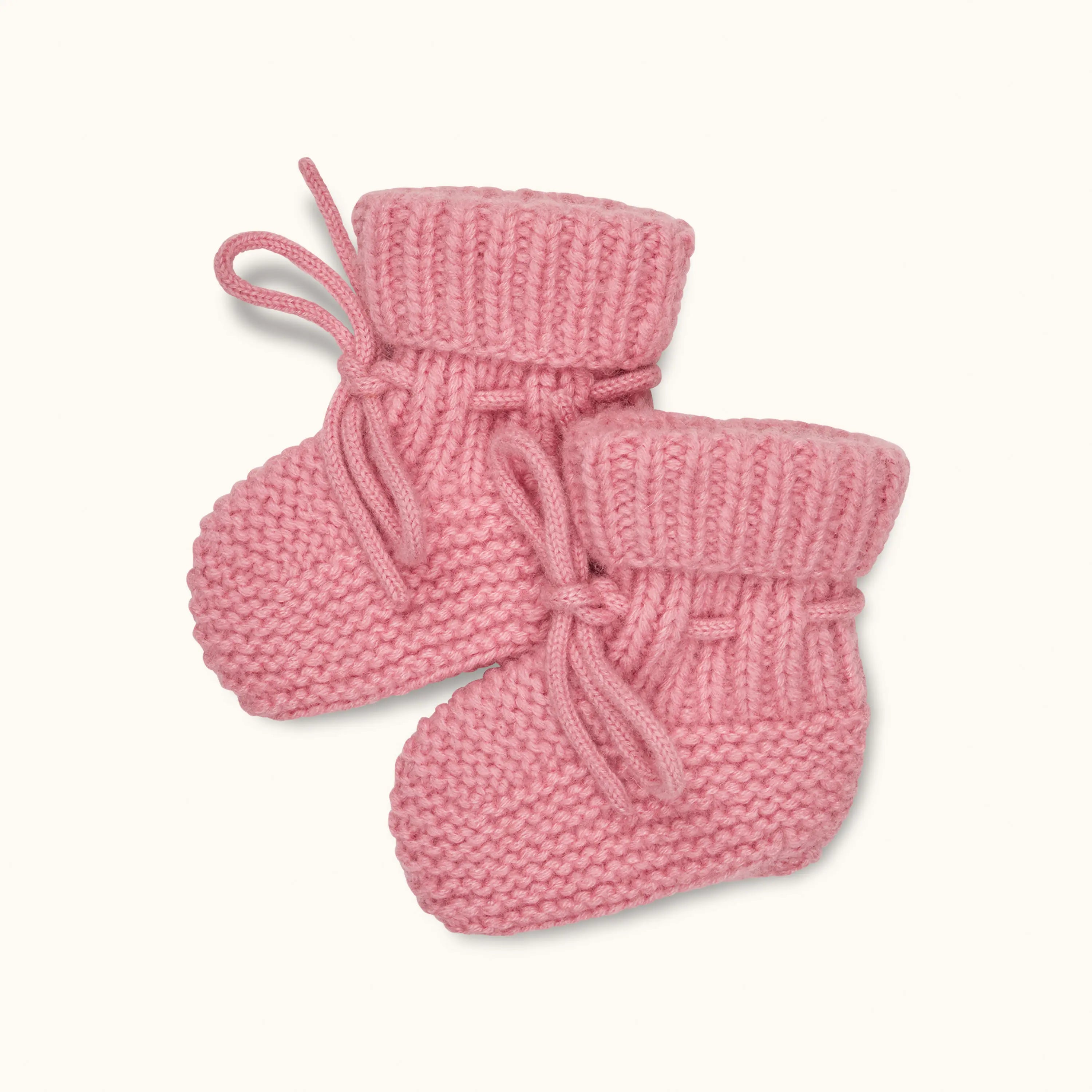 Lalaby knitted Alpha shoes for babies in sorbet pink cashmere