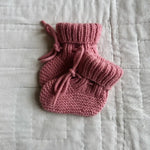 Lalaby knitted Alpha shoes for babies in sorbet pink cashmere