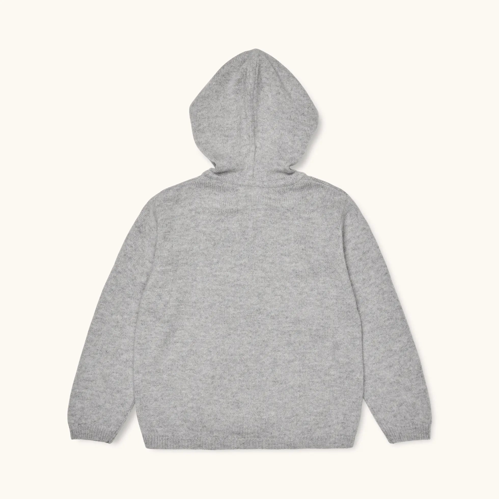 Lalaby Andy hoodie for kids in a grey baby wool, yak and cashnere blend