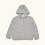 Lalaby Andy hoodie for kids in a grey baby wool, yak and cashnere blend