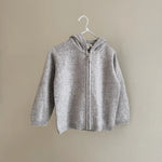 Lalaby Andy hoodie for kids in a grey baby wool, yak and cashnere blend