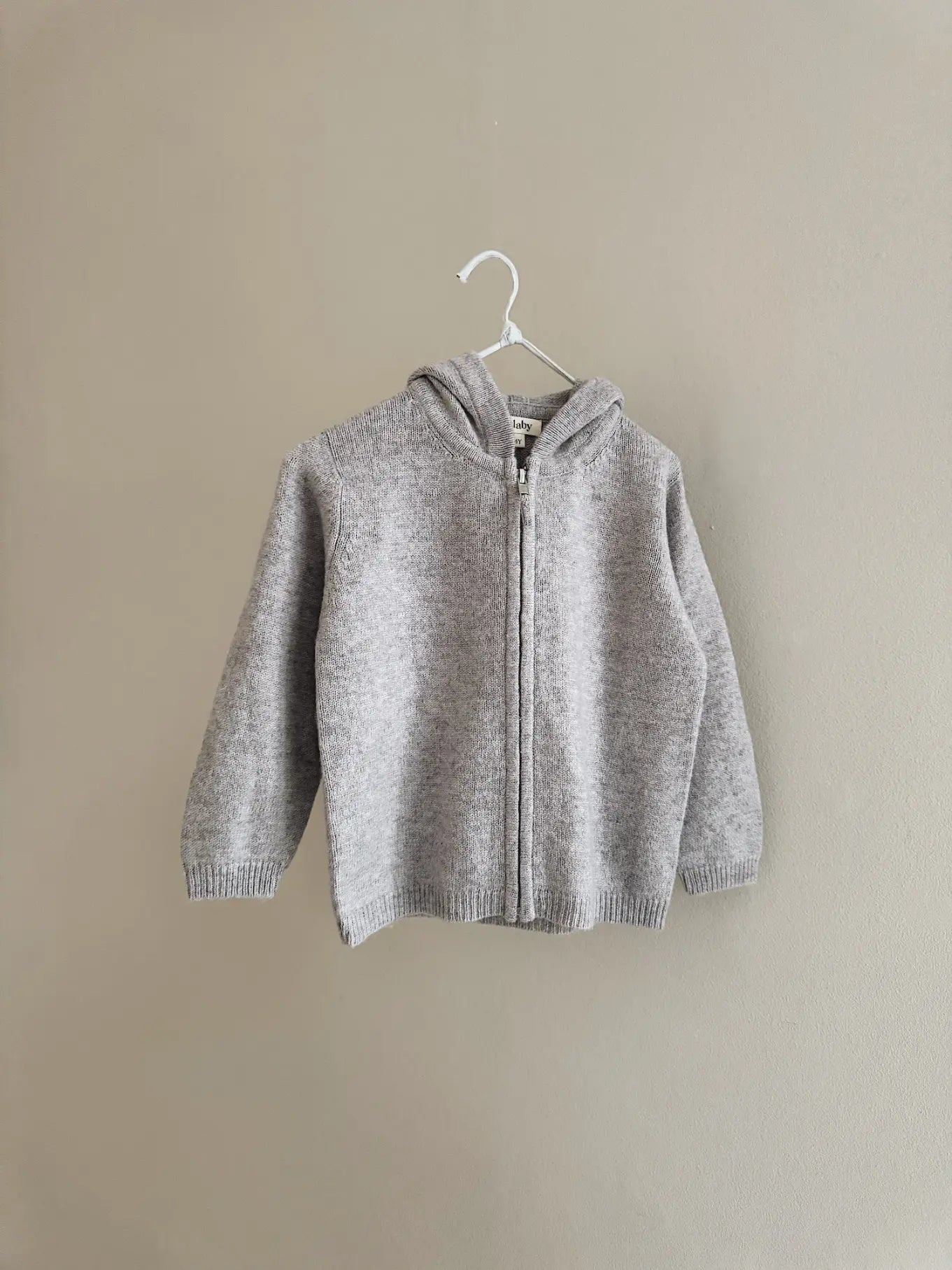 Lalaby Andy hoodie for kids in a grey baby wool, yak and cashnere blend