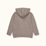 Lalaby Andy hoodie for kids in a millet brown baby wool, yak and cashnere blend