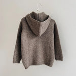 Lalaby Andy hoodie for kids in a millet brown baby wool, yak and cashnere blend