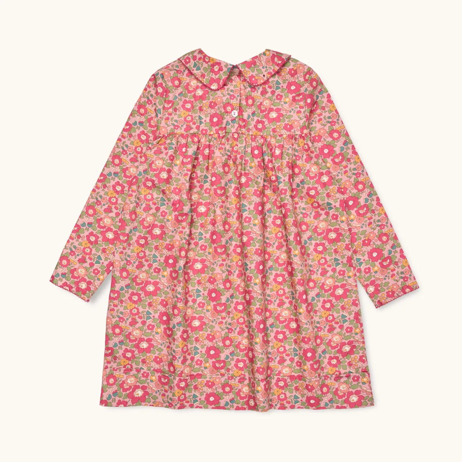 Lalaby Anna dress for kids in berry betsy pink liberty organic cotton