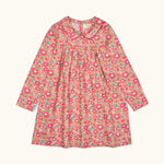 Lalaby Anna dress for kids in berry betsy pink liberty organic cotton