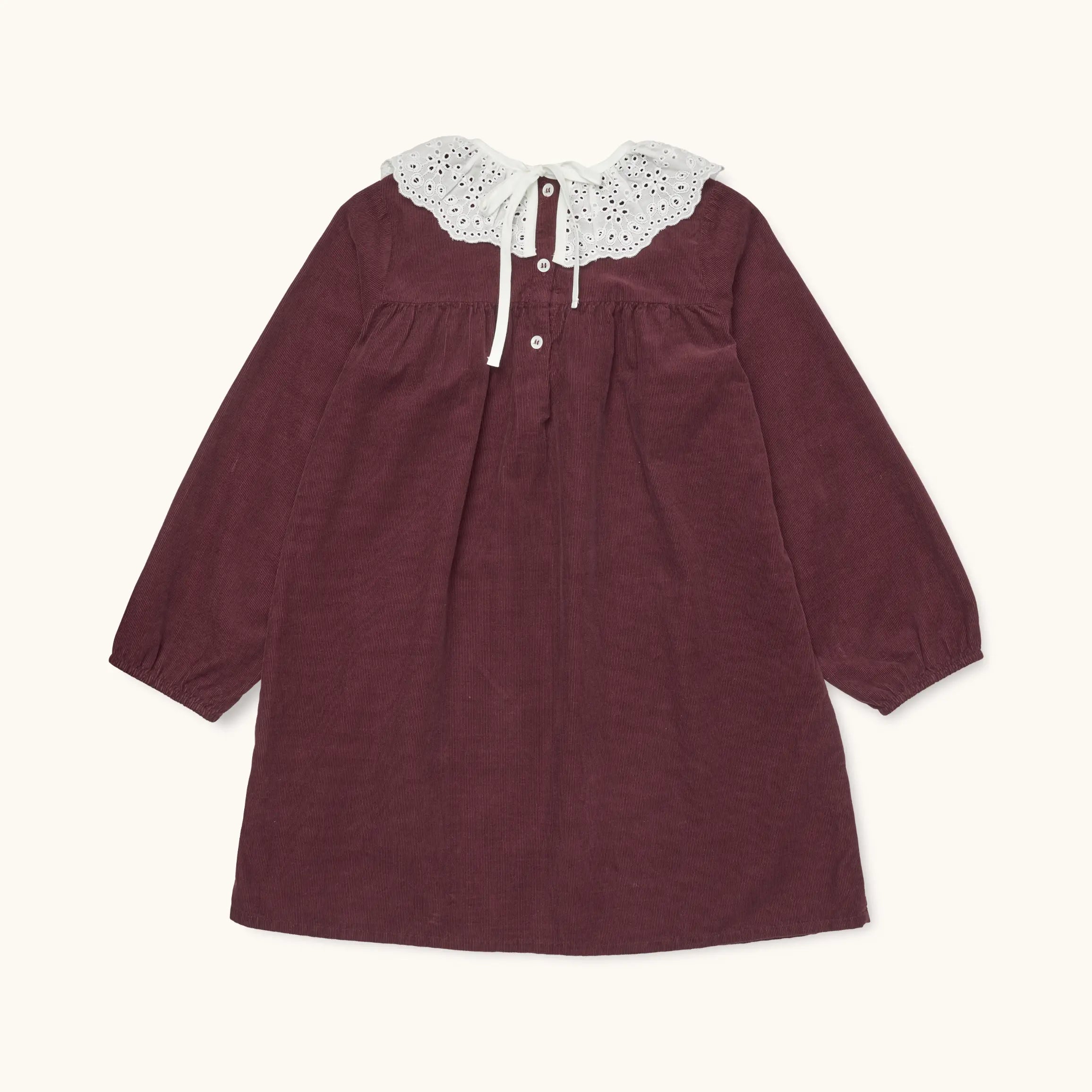 Lalaby Annabella dress for kids in ruby red cotton baby cord