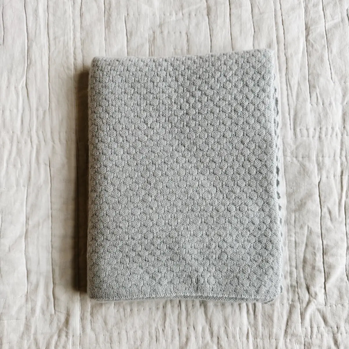 Lalaby Aura baby blanket in bluey light blue cashmere