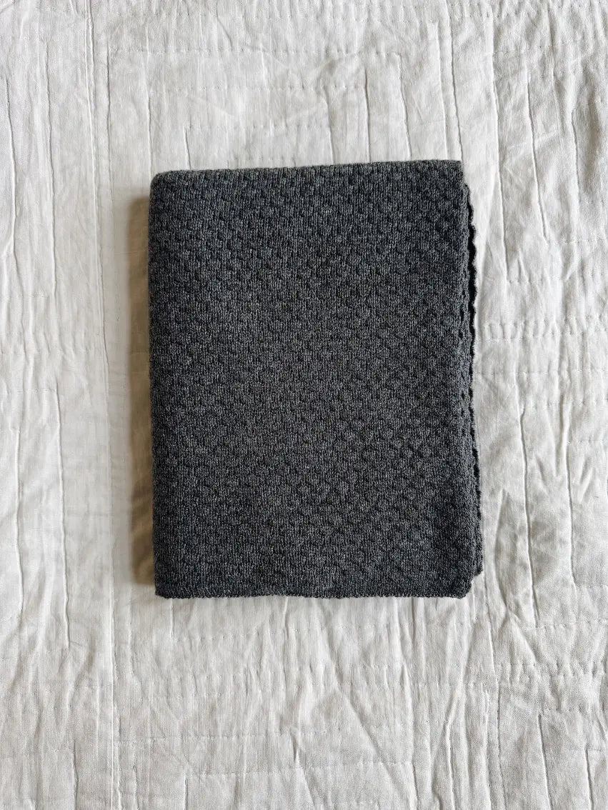 Lalaby Aura baby blanket in storm grey cashmere