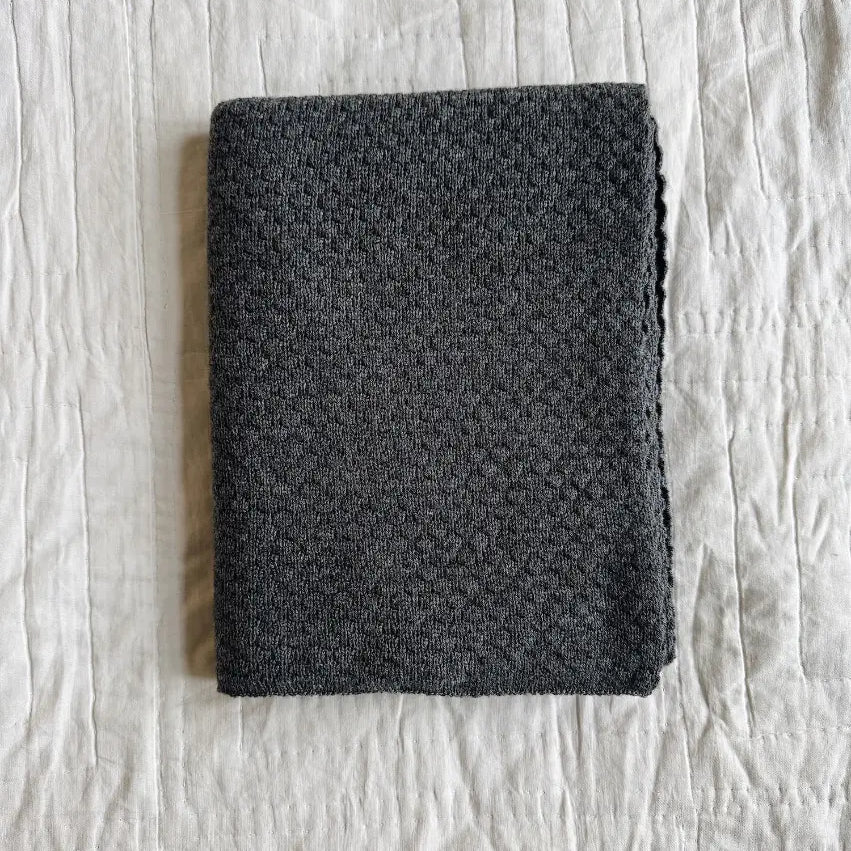 Lalaby Aura baby blanket in storm grey cashmere