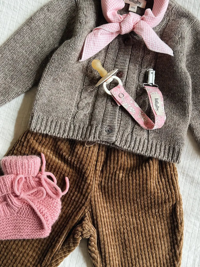 Lalaby AW26 baby girl look in shades of cookie, millet, sorbet & tiny check pink