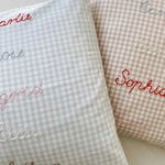 Classic baby bedding beige gingham - lalaby.com