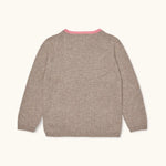 Lalaby Betty cardigan for kids in toast brown cashmere