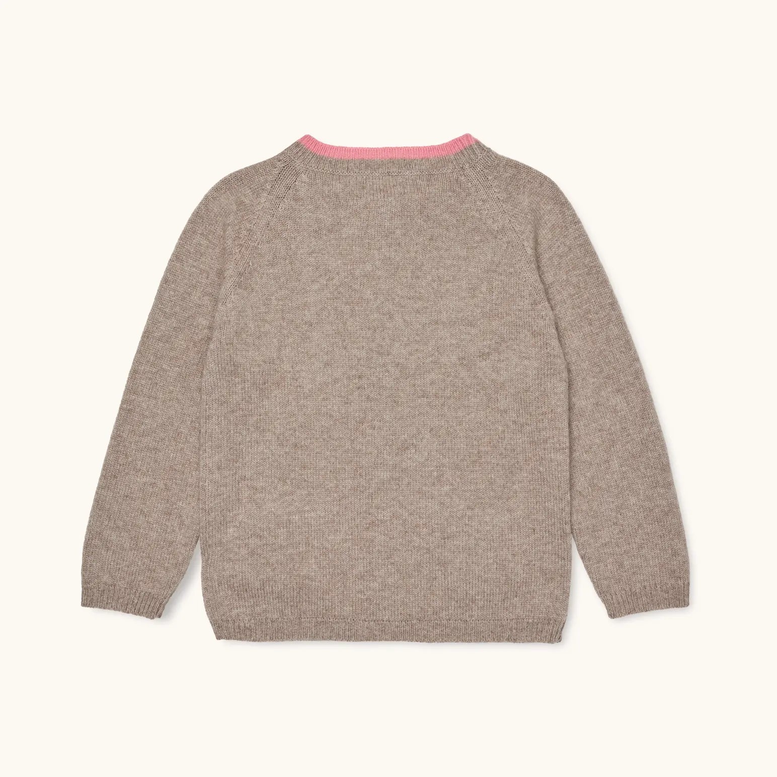 Lalaby Betty cardigan for kids in toast brown cashmere