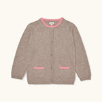 Lalaby Betty cardigan for kids in toast brown cashmere