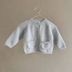 Lalaby Bobbie cardigan for babies in bluey light blue cashmere