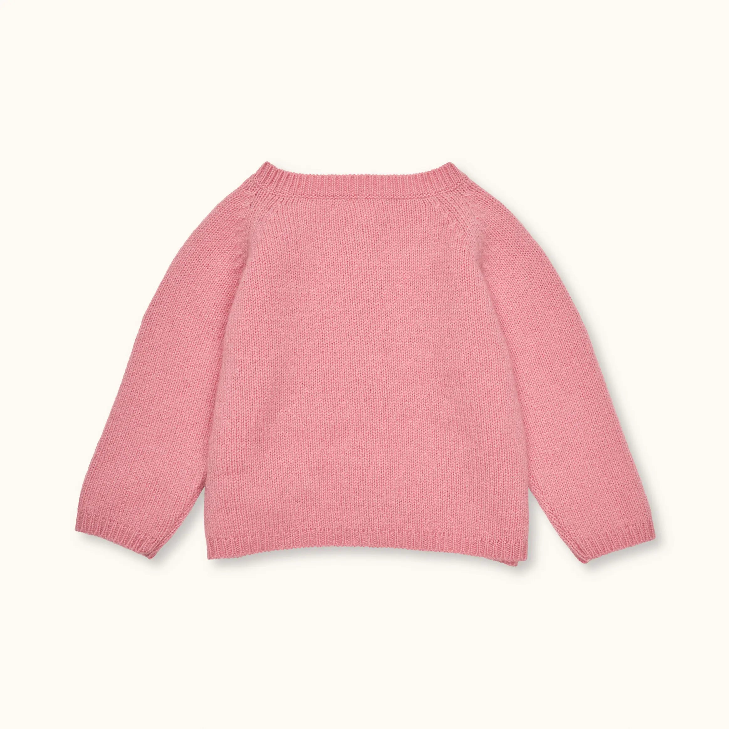 Lalaby Bobbie cardigan for babies in sorbet pink cashmere