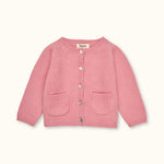 Lalaby Bobbie cardigan for babies in sorbet pink cashmere