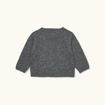 Lalaby Bobbie cardigan for babies in storm grey cashmere