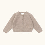 Lalaby Bobbie cardigan for babies in toast brown cashmere